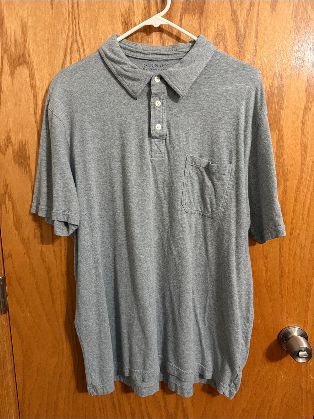 Old Navy Men’s Light Heather Gray Pocket Polo